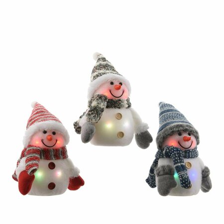 SURPRISE Plastic LED Flashing Snowman Christmas Decoration, Assorted Color - 24PK SU2739507